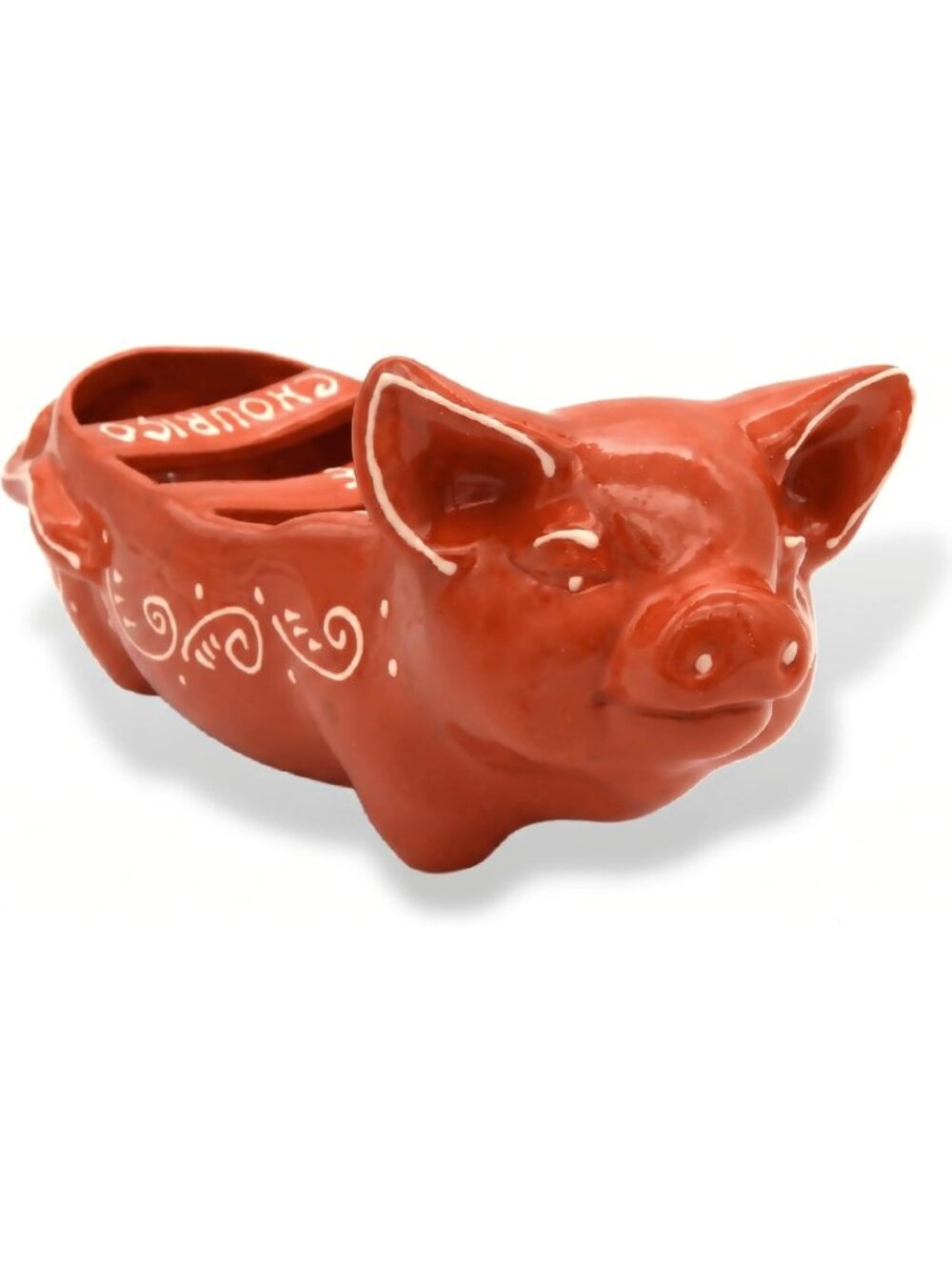 Handcrafted Terracotta Clay Sausage Roaster | Traditional Portuguese Pottery Pig